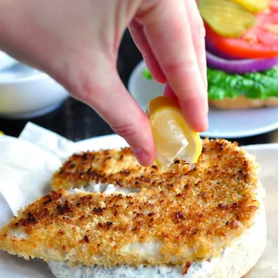 Fish Sandwich with Herbed Mayo