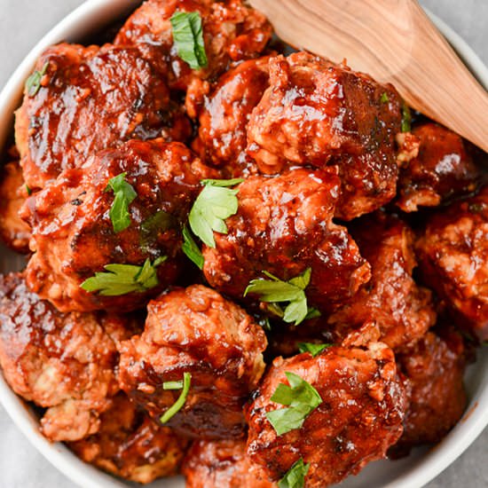 Slow Cooker Honey BBQ Meatballs