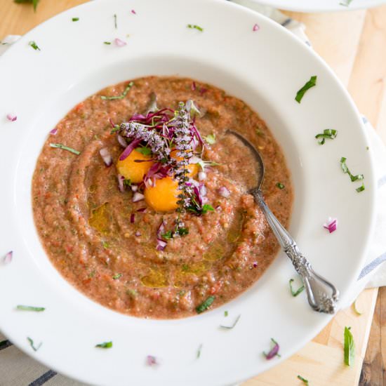 Cantaloupe Tomato Gazpacho