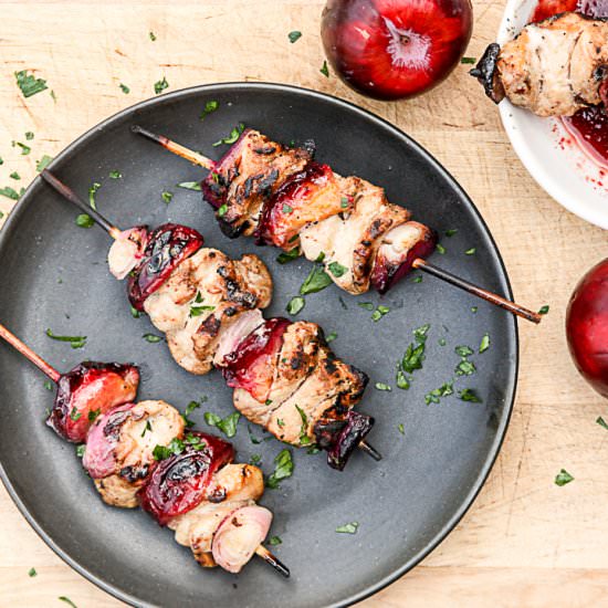 Grilled Pork & Plum Kebabs
