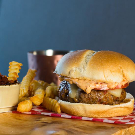 Spicy Burger with Red Chile
