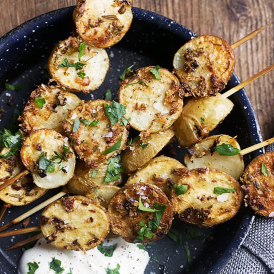 Herb & Garlic Roasted Potato Skewer