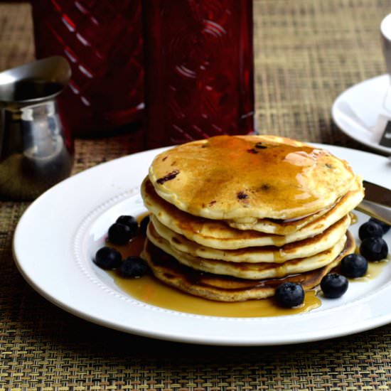 Lemon Ricotta Blueberry Pancakes