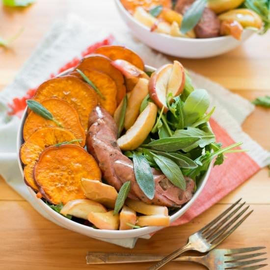 Sweet Potato, Apple & Sausage Bowls