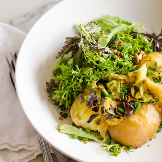 Crushed New Potato & Spicy Greens