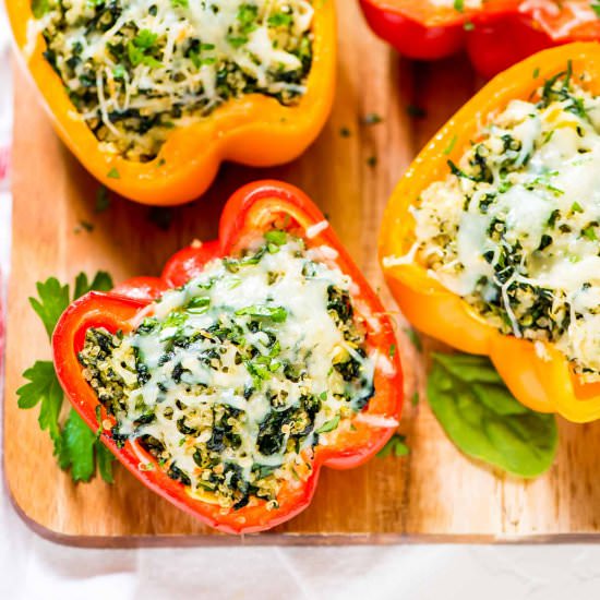 Spinach Artichoke Stuffed Peppers
