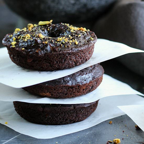 Chocolate Pistachio Zucchini Donut