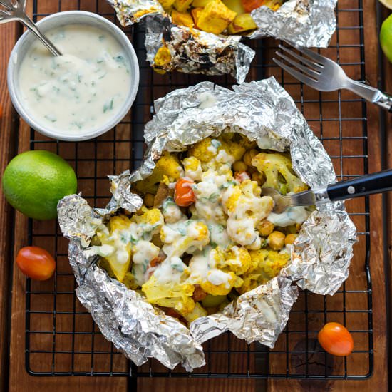 Curry Cauliflower Grill Packets