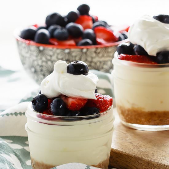 Lemon Berry No Bake Cheesecake Cups