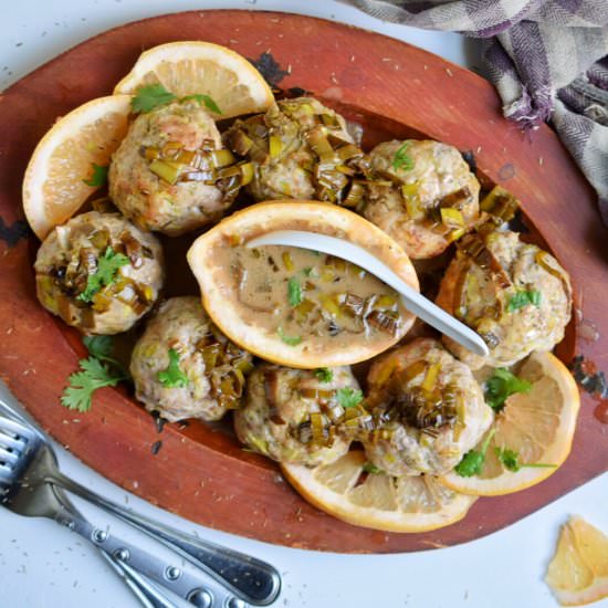 Grapefruit & Leek Pork Meatballs