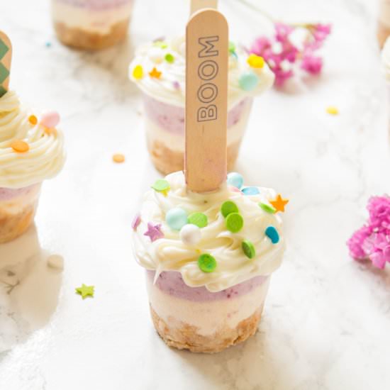 Peach Berry Ice Cream Cupcake Pops