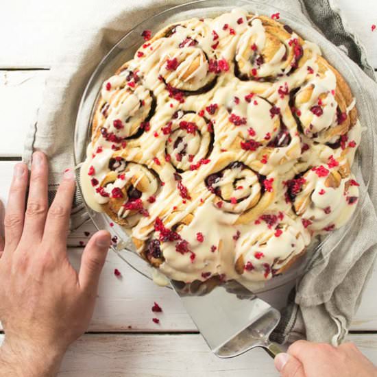 Maple Cranberry Cinnamon Rolls
