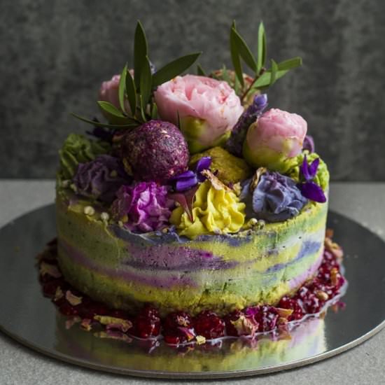 Rainbow Raw Vegan Cheesecake