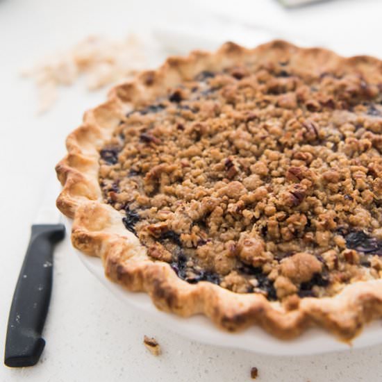 Blueberry Sour Cream Custard Pie