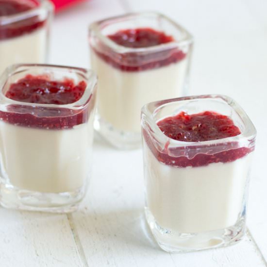 Raspberry Panna Cotta Shooters