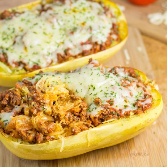Spaghetti Squash with Meat Sauce