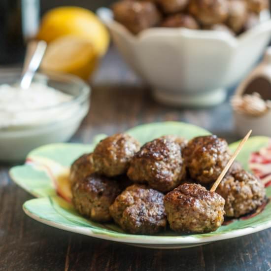 Gyro Meatballs & Herbed Yogurt Dip