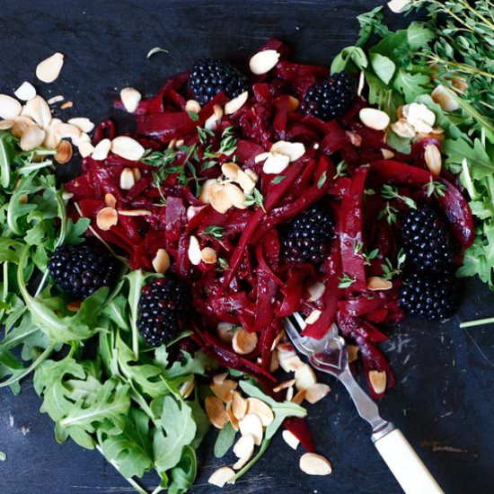 Squash Tagliatelle with Blackberry