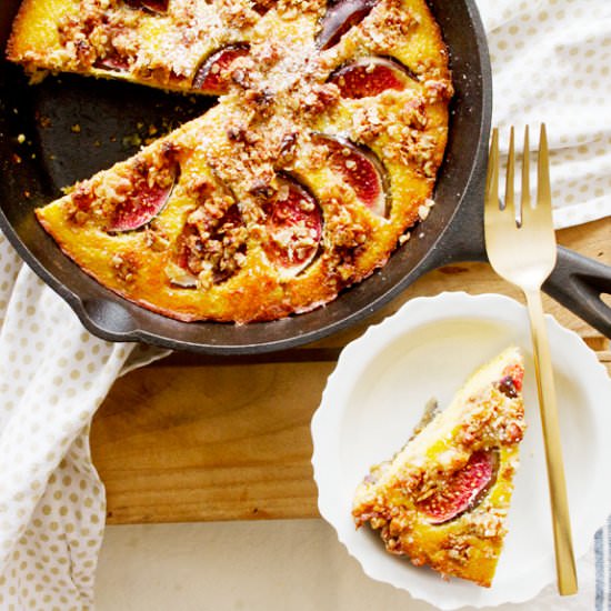 Polenta Fig Cake & Walnut Streusel