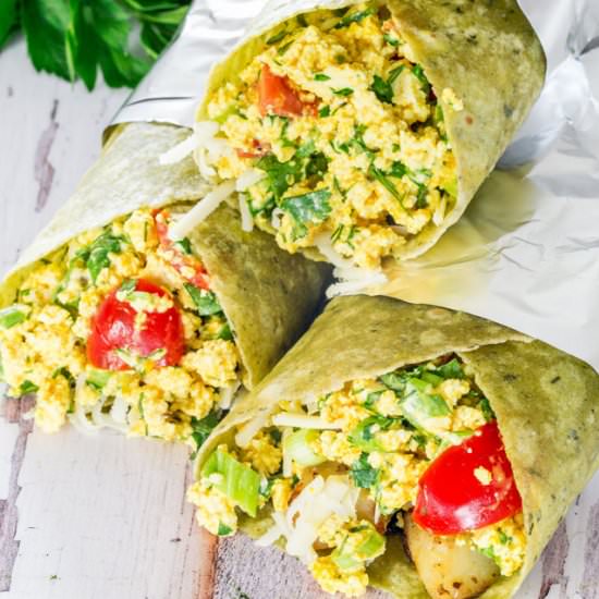 Vegan Tofu Breakfast Burritos
