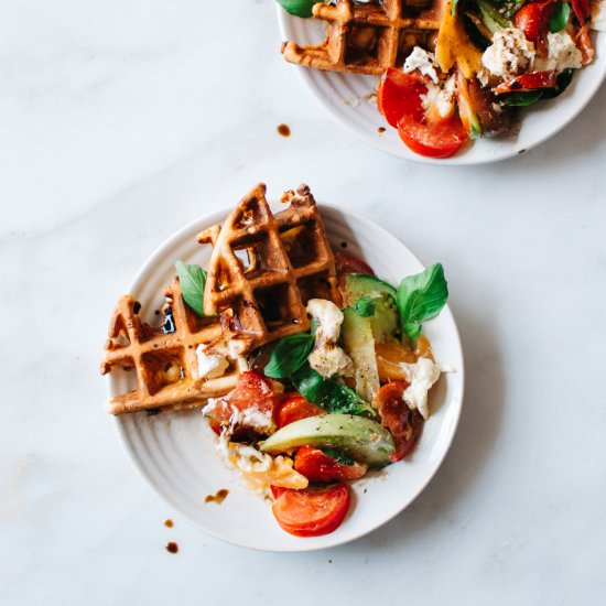 Burrata Caprese Waffles