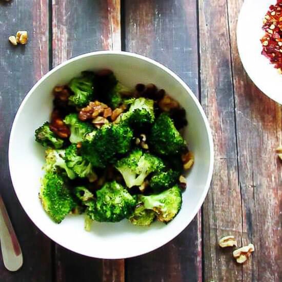 Roasted Broccoli with Walnuts