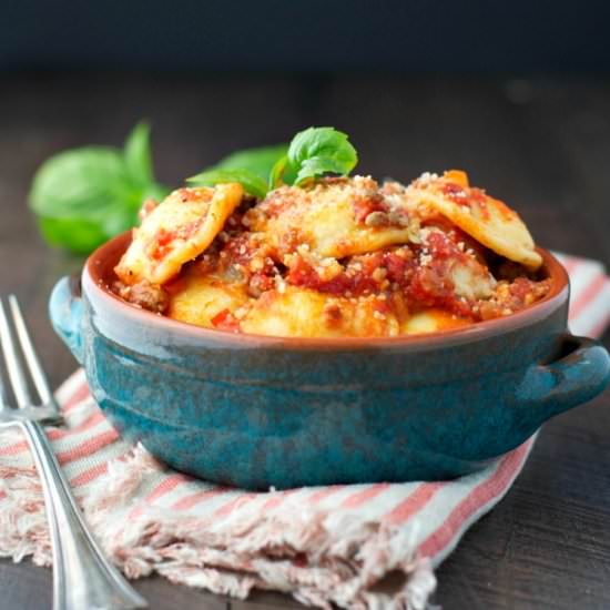 Slow Cooker Ravioli Casserole