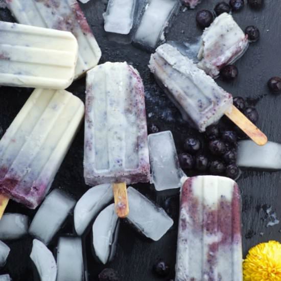 Blueberry and Cream Popsicle