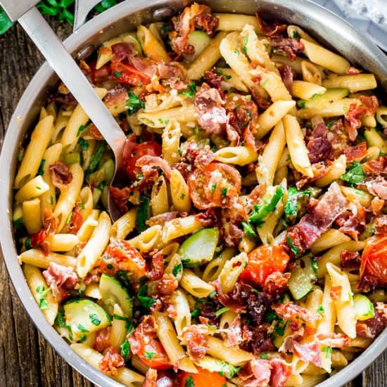 Penne with Prosciutto, Tomatoes