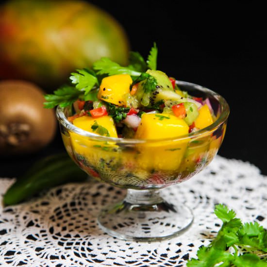 Mango Kiwi Coriander Salsa