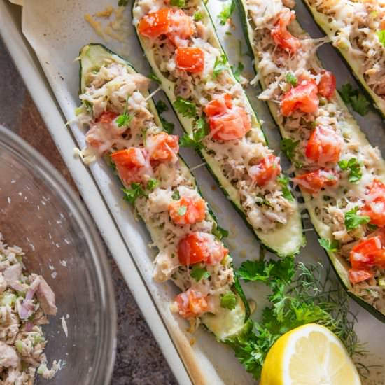 Healthy Zucchini Tuna Melts