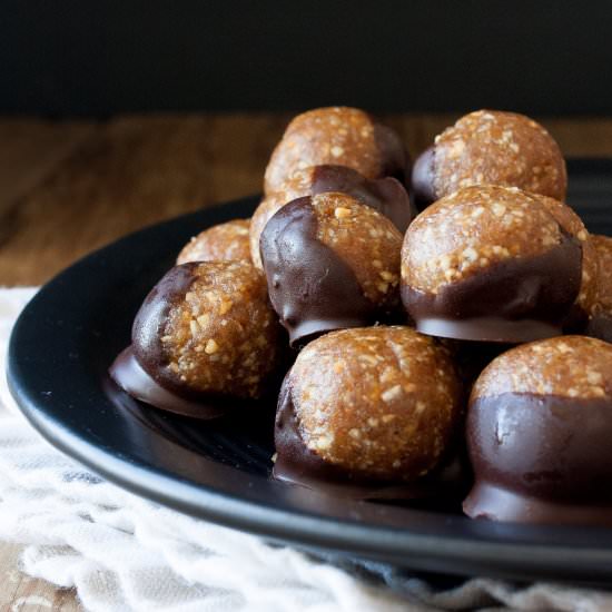 Caramel Peanut Protein Truffles