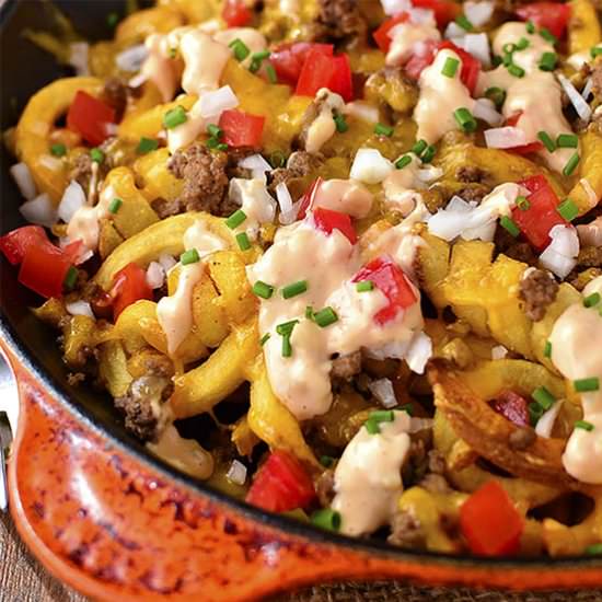 Crock Pot Cheeseburger French Fries