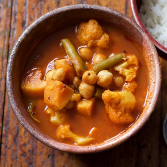 One pot autumn vegetable curry