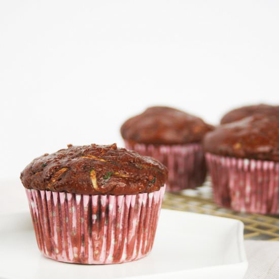 Dark Chocolate Zucchini Muffins