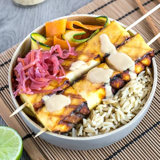 Paneer satay bowls