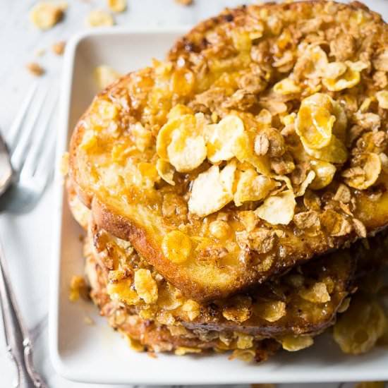 Crunchy Cereal Crusted French Toast
