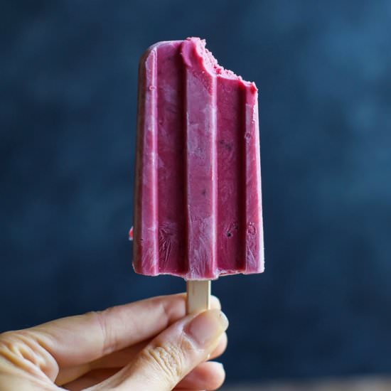 Blackberry Thyme Yogurt Popsicles
