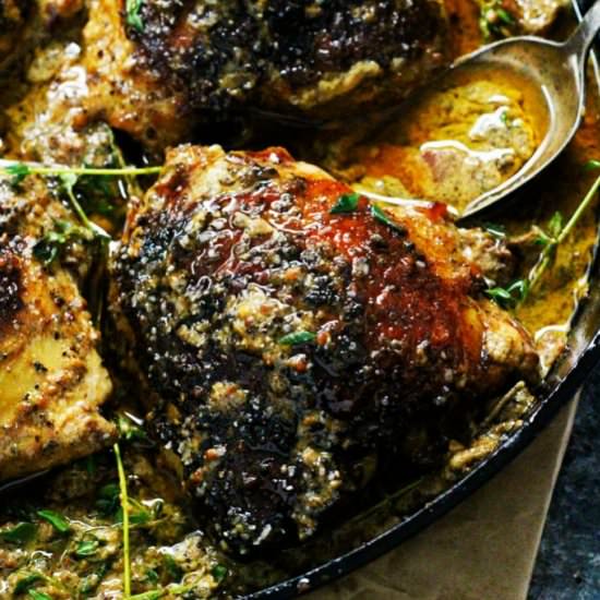 Chicken with White Wine & Mustard