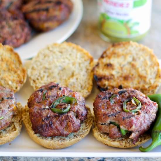 Jalapeño Cheddar Salsa Burgers