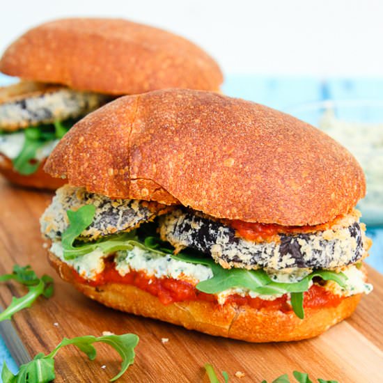 Crispy Eggplant Parmesan Sandwich