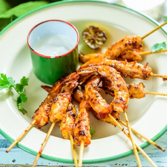 Grilled Sambal Prawns