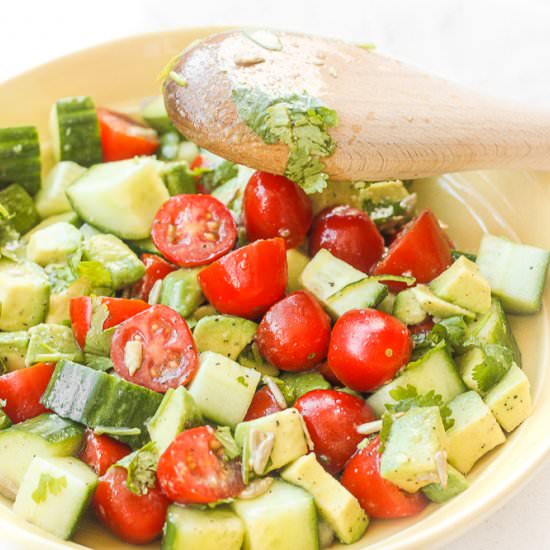 Tomato Cucumber and Avocado Salad