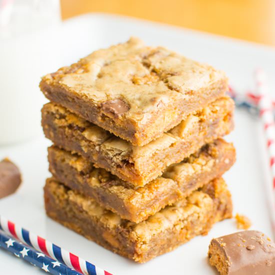Brown Butter Butterfinger Blondies