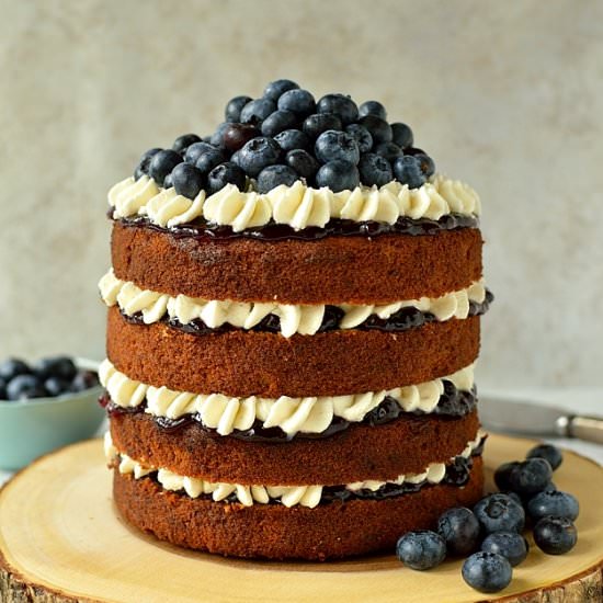 Blueberry Banana Buckwheat Cake