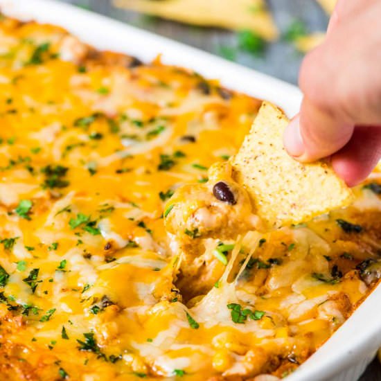 Skinny Chicken Enchilada Dip