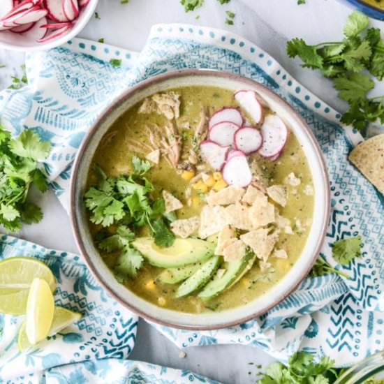 late summer corn tortilla soup