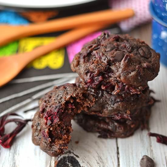 Chocolate & Hibiscus Cookies