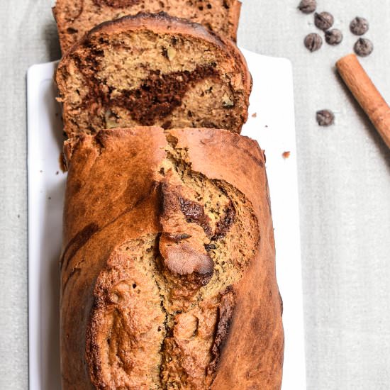 Healthy Marbled Banana Bread