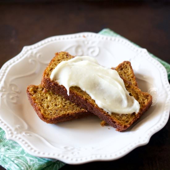 Pumpkin Bread w/ Sweet Cream Cheese